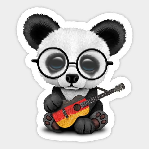 Baby Panda Playing German Flag Guitar Sticker by jeffbartels